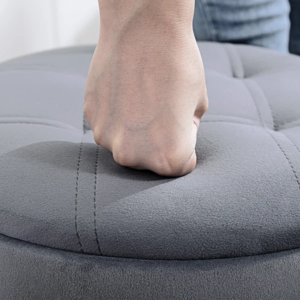 Barkruk, Bistrokruk Met Opbergruimte, Draaibare Barkruk, In Hoogte Verstelbare Keukenkruk Met Fluwelen Bekleding, 39x39x65 Cm, Grijs