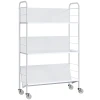 Boekenkast Opbergrek Met 3 Niveaus, Wielen, Speelgoedrek Voor Slaapkamer, 69 X 26 X 108 Cm, Wit