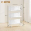 Boekenkast Opbergrek Met 3 Niveaus, Wielen, Speelgoedrek Voor Slaapkamer, 69 X 26 X 108 Cm, Wit