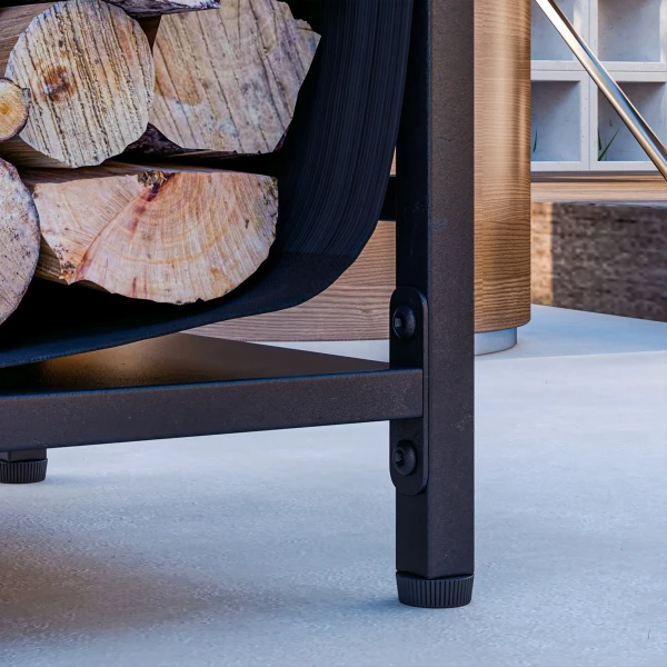 Brandhoutrek, Compact, Tot 50 Kg Hout, Afneembare Draagtas, 49x34x44 Cm, Zwart