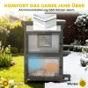 Buitenhuis Voor Katten, Houten Kattenhuis, Meerdere Ingangen, Ramen, Waterdicht, 60 X 60 X 88 Cm, Wit