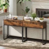 Consoletafel Gangtafel Met Lade, Industrieel Ontwerp, Gang Woonkamer, 80x30x76 Cm, Zwart