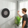 Dartbord set Met Beschermingsring, 6 Dartpijlen Met Stalen Punten, Sisal, Kunststof, Zwart