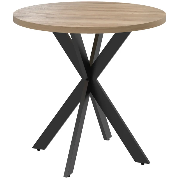 Eettafel 75 X 75 Cm Rond Keukentafel Voor 2 4 Personen Modern Eetkamertafel Met Spinnenpoot Bruin