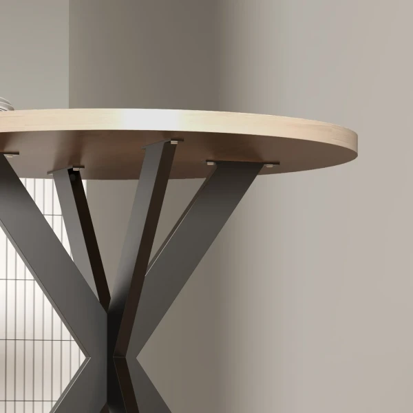 Eettafel 75 X 75 Cm Rond Keukentafel Voor 2 4 Personen Modern Eetkamertafel Met Spinnenpoot Bruin
