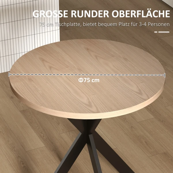 Eettafel 75 X 75 Cm Rond Keukentafel Voor 2 4 Personen Modern Eetkamertafel Met Spinnenpoot Bruin