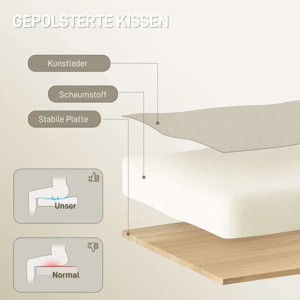 Ergonomische Bureaustoel Met Voetensteun, Kunstlederen Bekleding, Rolbaar, Draaibaar, Metaal, Beige+Zwart