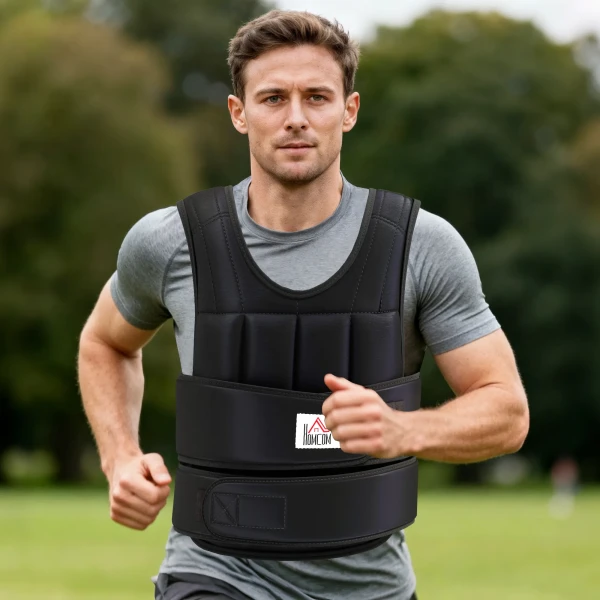 Gewichtsvest 20 KG Verstelbare Trainingsvest Met Uitneembare Gewichten Zwart