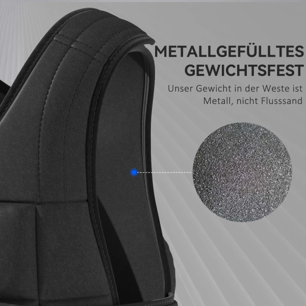 Gewichtsvest 20 KG Verstelbare Trainingsvest Met Uitneembare Gewichten Zwart