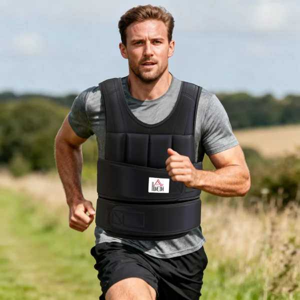 Gewichtsvest 20 KG Verstelbare Trainingsvest Met Uitneembare Gewichten Zwart