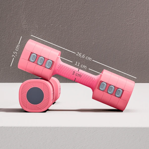 Halterset, Verstelbaar Gewicht, Vierkante Vorm, Veelzijdig, Metalen Kern, Rood