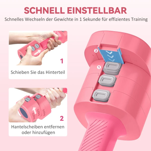 Halterset, Verstelbaar Gewicht, Vierkante Vorm, Veelzijdig, Metalen Kern, Rood