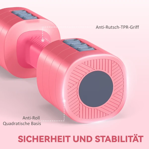 Halterset, Verstelbaar Gewicht, Vierkante Vorm, Veelzijdig, Metalen Kern, Rood