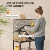 Hamsterkooi, Klein Dierenverblijf Met 3 Niveaus, Looprad, Hut, Platforms, Hellingen, Voerbak, Waterfles, Accessoires, Staal, Kunststof, Zwart