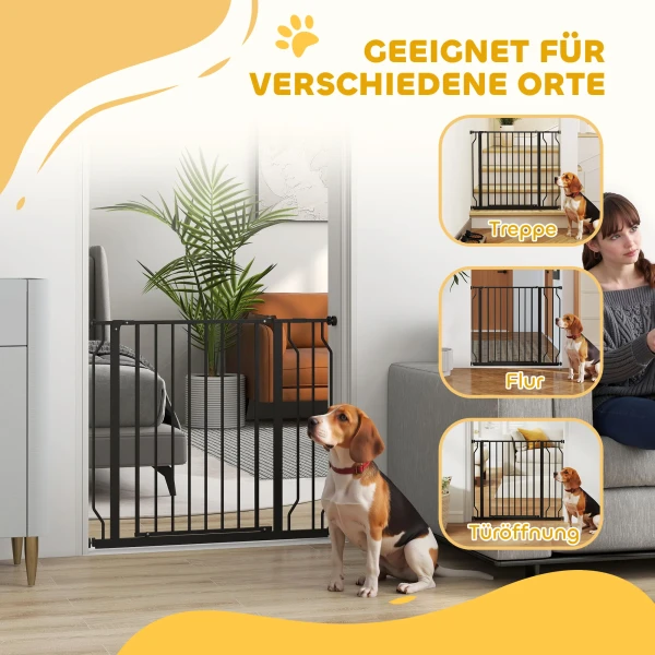 Honden Afsperraster, Klembevestiging, Verstelbare Lengte, Staal/ABS, 75 95 X 76cm, Zwart