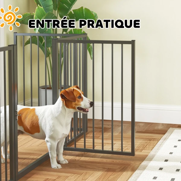 Hondenpark, Dierenpark, 5 Panelen, Draagbare Opvouwbare Hek, Veilig, Zwart