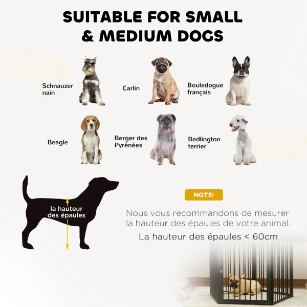 Hondenpark, Dierenpark, 5 Panelen, Draagbare Opvouwbare Hek, Veilig, Zwart