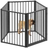 Hondenpark, Dierenpark, 5 Panelen, Draagbare Opvouwbare Hek, Veilig, Zwart