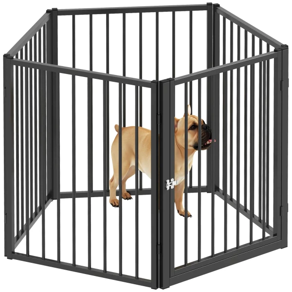 Hondenpark, Dierenpark, 5 Panelen, Draagbare Opvouwbare Hek, Veilig, Zwart