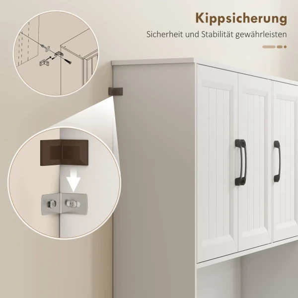 Keukenkast, 180,5 Cm, Voorraadkast, Werkblad, Kabelgat, Verstelbare Planken, MDF, Wit