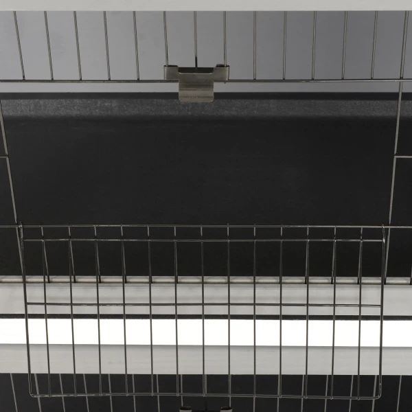 Klein Dierenhok Voor Cavia's En Dwergkonijnen, Dubbeldeks, Hout, Grijs