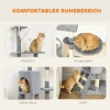 Krabpaal Kattenboom Met Hol, 4 Speelgoed, Sisal Stammen, Groot Platform, Trap, Voor Katten Onder 5 Kg, Grijs