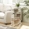 Metalen Keukenwagen, 3 Manden, Slank Ontwerp, 4 Wielen, Voor Keuken, Woonkamer, Badkamer, Wit