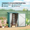 Metalen Tuinhuis, Tuinschuur Met Lessenaarsdak, Afsluitbare Deur, Buitenruimte, 100x103x160 Cm, Groen