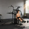 Multifunctioneel Trainingsstation, Thuisfitness Machine Voor Meer Dan 10 Oefeningen, Gewichten, Aanpasbare Fitnessbank, Zwart