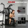 Multifunctioneel Trainingsstation, Thuisfitness Machine Voor Meer Dan 10 Oefeningen, Gewichten, Aanpasbare Fitnessbank, Zwart