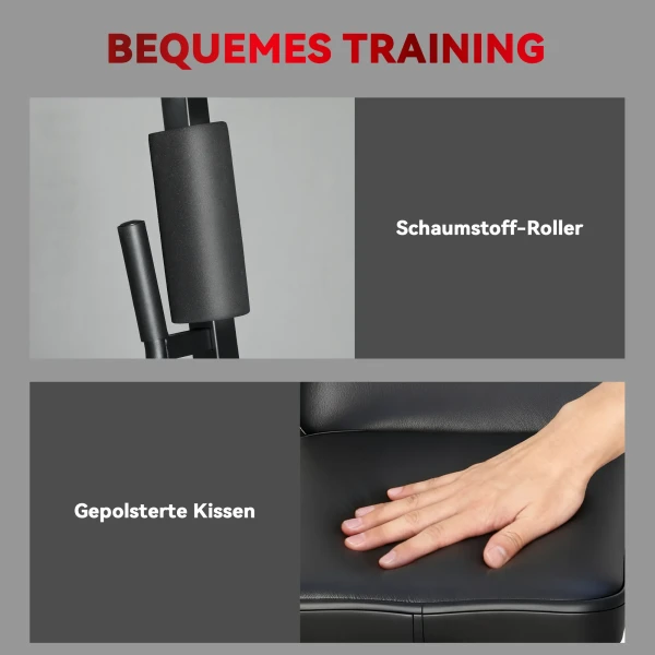 Multifunctioneel Trainingsstation, Thuisfitness Machine Voor Meer Dan 10 Oefeningen, Gewichten, Aanpasbare Fitnessbank, Zwart
