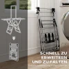 Opvouwbare Wasdroger Met Verstelbare Vleugels, Schoenhouders, Roestvrij Staal, 156,5 X 68 X 192 Cm, Zilver