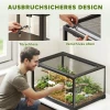Reptielen Terrarium, 86 Liter Vivarium Met Schuifdeur, Afsluitbaar, Voor Hagedissen, Insecten, Spinnen, Gekko's, 60 X 45 X 32 Cm, Zwart