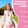 Rijdend Paard Voor Kinderen, Eenhoorn Ontwerp, Stoffen Bekleding, Stabiel Frame, Zachte Wielen, Schommelpaard, 3 5 Jaar, Wit