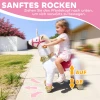 Rijdend Paard Voor Kinderen, Eenhoorn Ontwerp, Stoffen Bekleding, Stabiel Frame, Zachte Wielen, Schommelpaard, 3 5 Jaar, Wit
