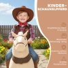 Rijdend Paard Voor Kinderen, Stoffen Bekleding, Stabiel Frame, Zachte Wielen, Schommelpaard, 3 5 Jaar, Bruin