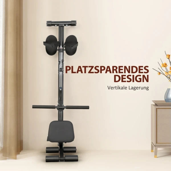 Roeimachine, Roeiapparaat Voor Sit ups, 12 traps Verstelbaar, 2 in 1 Cardio apparaat, LCD display, Staal, Kunststof, Zwart