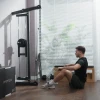 Roeimachine Voor Training, Wandgemonteerd Fitnessapparaat, Kabelmachine Voor Thuisgym, Staal, Zwart