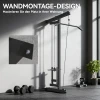 Roeimachine Voor Training, Wandgemonteerd Fitnessapparaat, Kabelmachine Voor Thuisgym, Staal, Zwart