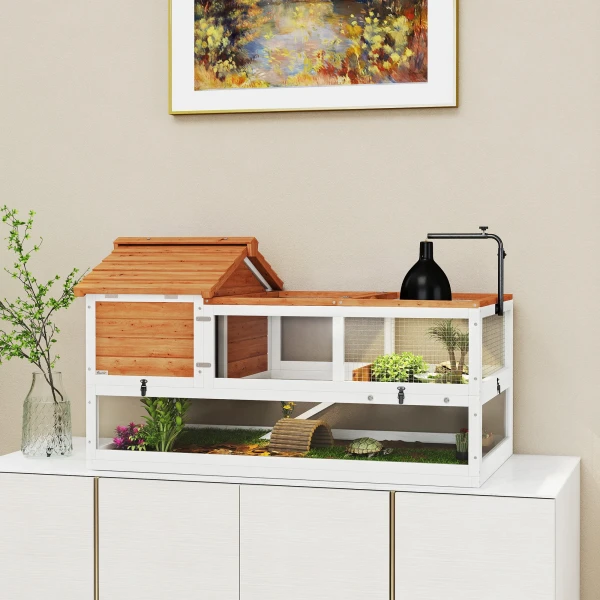 Schildpaddenverblijf, 2 niveau Omheining, Lampenhouder, Kleindierkooi, Oranje