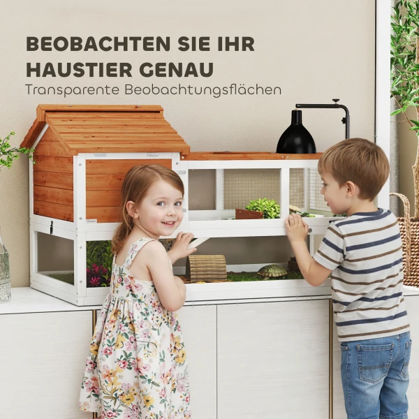 Schildpaddenverblijf, 2 niveau Omheining, Lampenhouder, Kleindierkooi, Oranje