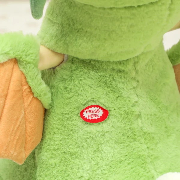 Schommeldier, Dinosaurus schommel, Interactieve Dierengeluiden, Zachte Vulling, Houten Frame, 65 X 38 X 72 Cm, Groen