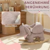 Schommeldier, Olifant schommel, Interactieve Dierengeluiden, Houten Frame, Voor Kinderen 1,5 3 Jaar, 65 X 35 X 50 Cm, Bruin