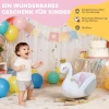 Schommeldier, Zwaan schommel Met Slaapliedje, Zachte Vulling, Houten Frame, Voor Kinderen 1,5 3 Jaar, 65x40x68 Cm, Wit