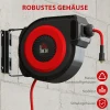 Slanghaspel Met Intrekmechanisme, 16,5 M Lange Slang, Wandmontage, Rood+Zwart