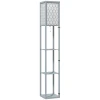Staande Lamp Met Plank, 3 Vakken, Compacte Afmetingen, MDF, Lichtgrijs