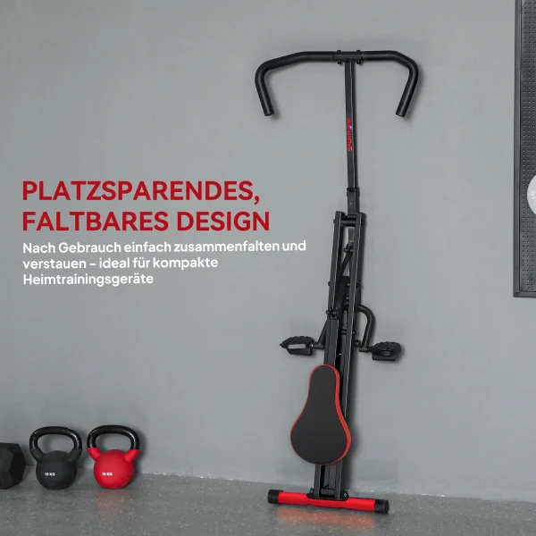 Trainingsmachine, Verstelbaar, Metalen Buizen, Pedalen, Inklapbaar, Rood