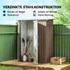 Tuinhuisje 1,07 M² Met Schuin Dak, 142 X 84 X 189 Cm Tuinschuur Met Afsluitbare Deur, Tuinhuis, Staal, Bruin