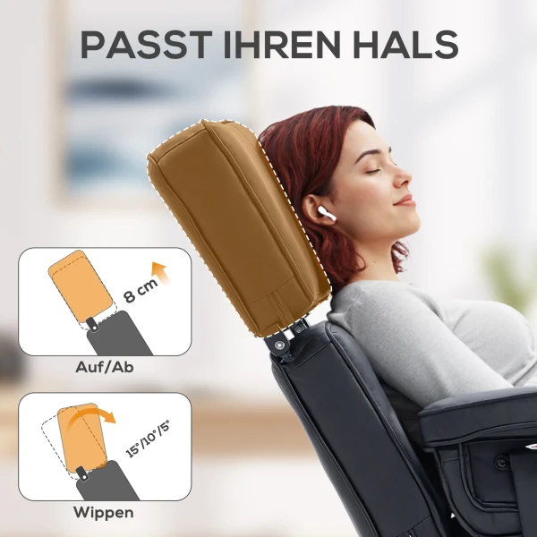 Verstelbare Ligstoel Met Voetenbank, Kunstleder Bekleding, In Hoogte Verstelbare Hoofdsteun, Metalen Basis, Zwart