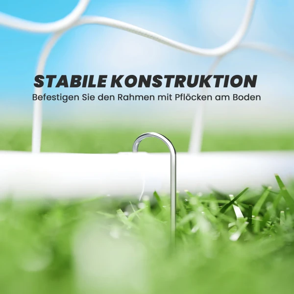 Voetbaldoel Kinderen, Doelmarkering, Schokabsorberende Mouwen, Tuin, 186x123cm, Wit